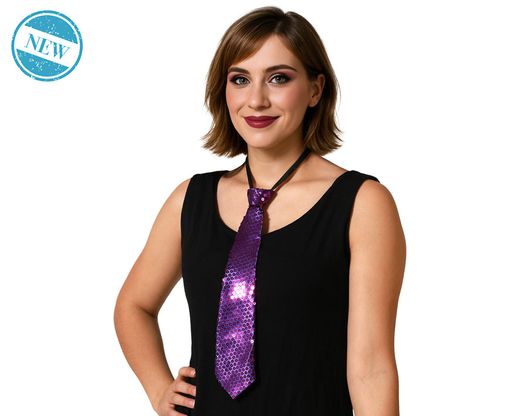 Corbata Lentejuelas Morado 83606
