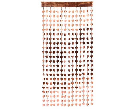 Cortina Metalizada 200 X 100 Cm  Corazones Rosa 77826