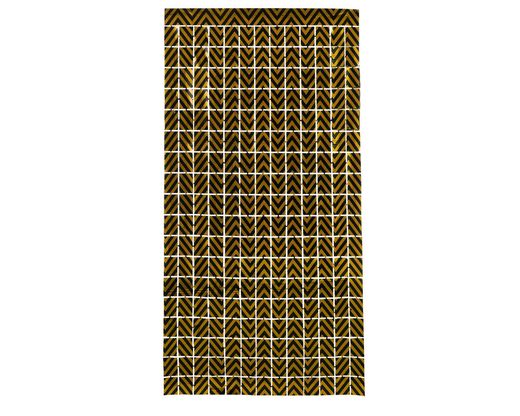 Cortina Metalizada 200 X 100 Cm  Rayas Negro / Dorado 77717