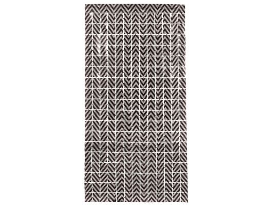 Cortina Metalizada 200 X 100 Cm  Rayas Negro / Plateado 77719