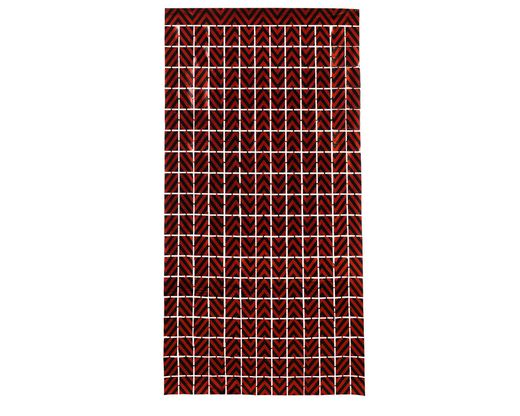 Cortina Metalizada 200 X 100 Cm  Rayas Negro / Rojo 77716