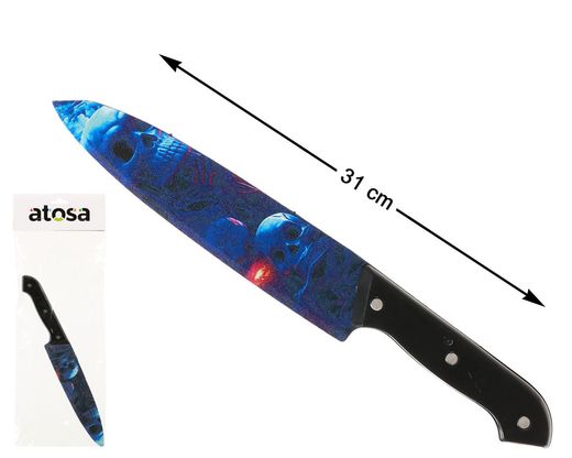 Cuchillo 31 Cm Calavera Azul