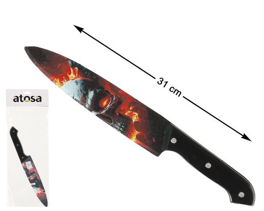 Cuchillo 31 Cm Calavera Rojo