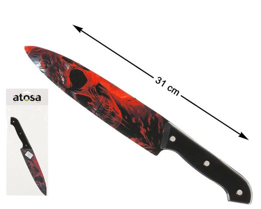Cuchillo Calavera Rojo 31 Cm