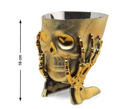 Cuenco 18X14X15 Cm Calavera Dorado