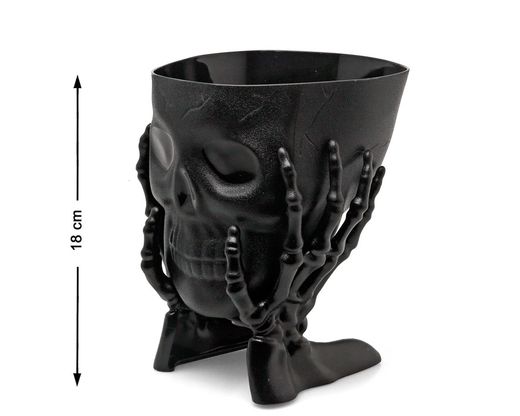 Cuenco 18X14X15 Cm Calavera Negro