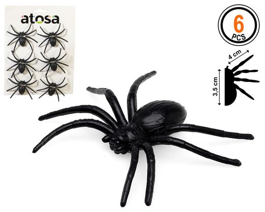 Decoracion Arañas Halloween Negro 6 U