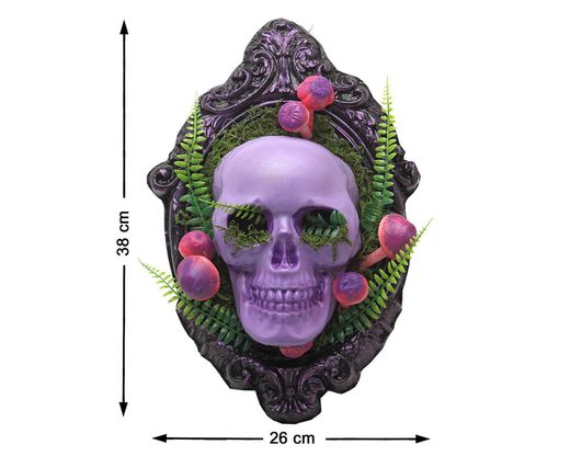 Decoracion Halloween 38X26X10 Cm Calavera Morado