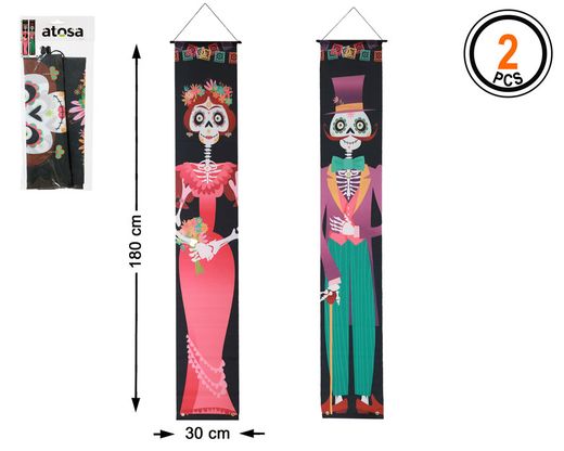 Decoracion Pared 180X30 Cm Muerte Mexicana