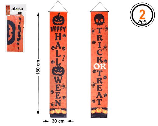 Decoracion Pared 180X30 Cm Trick Or Treat Naranja