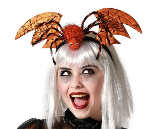 Diadema 34 Cm Araña Naranja