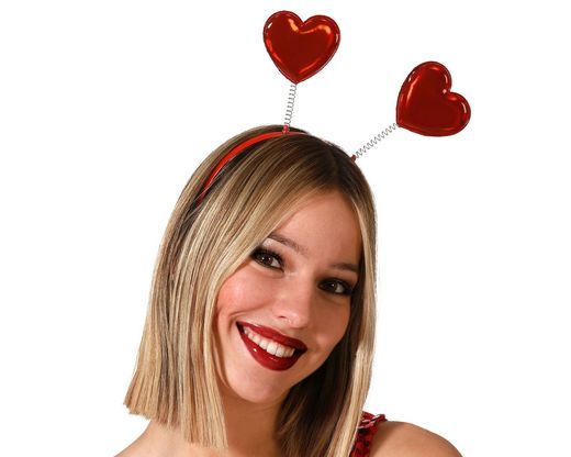 Diadema Corazones Rojo 76236