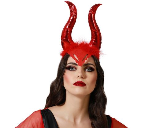 Diadema Cuernos Demonio Rojo