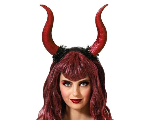 Diadema Cuernos Demonio Rojo