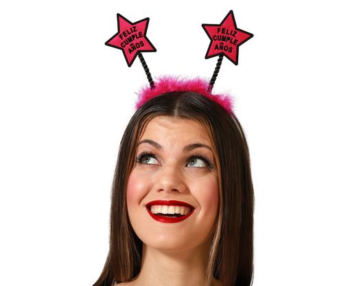 Diadema Feliz Cumpleaños Fucsia 79178