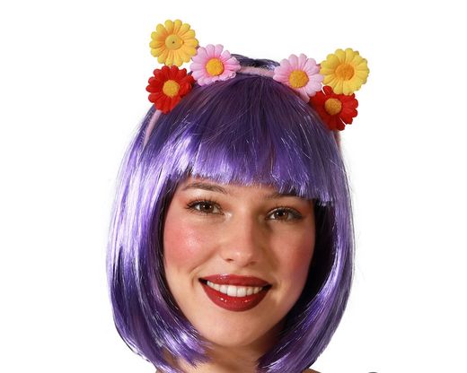 Diadema Flores Rosa 76235