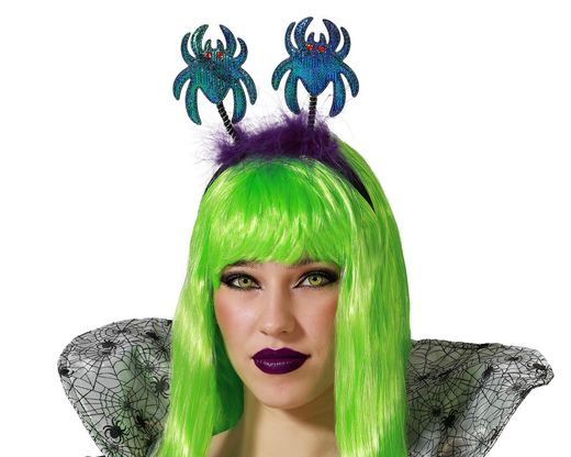 Diadema Halloween Araña Morado