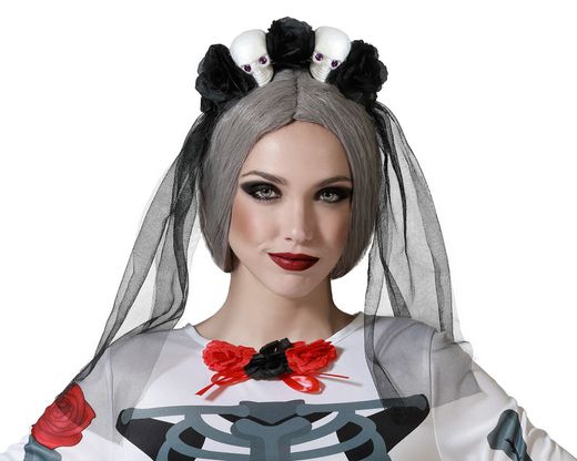 Diadema Halloween Con Velo