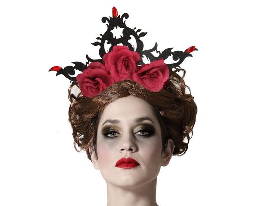 Diadema Halloween Flores Rojo 66790