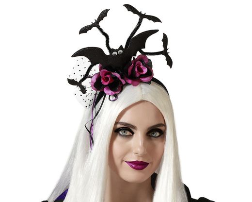 Diadema Halloween Murcielago Morado