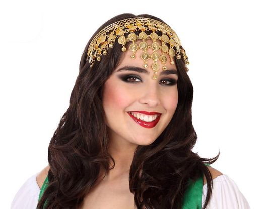Diadema Monedas Doradas 58884