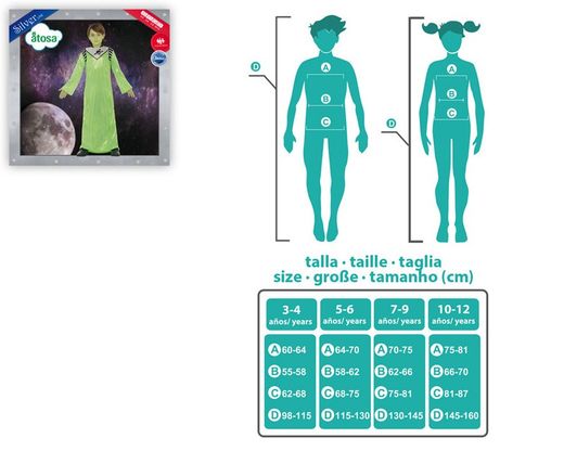 Disfraz alien verde infantil