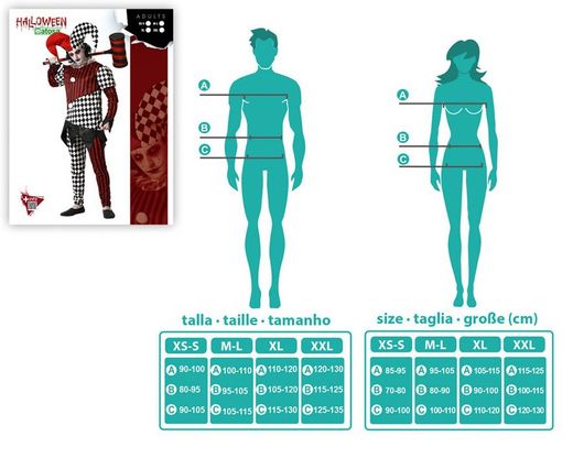 Disfraz Arlequin  Halloween Blanco/Negro de hombre