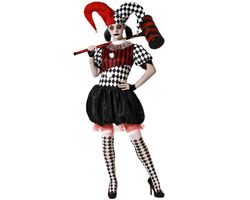 Disfraz Arlequin  Halloween Blanco/Negro de muejer