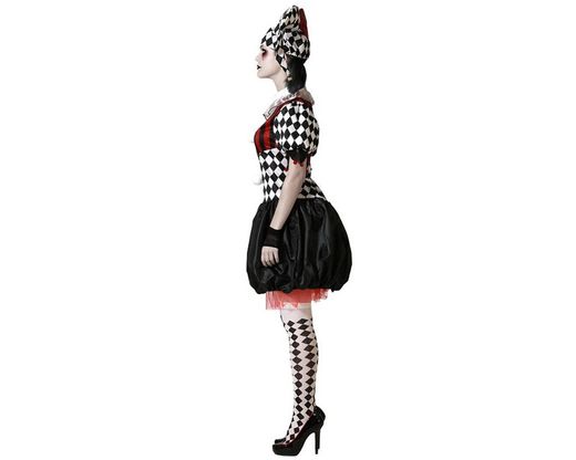Disfraz Arlequin  Halloween Blanco/Negro de muejer