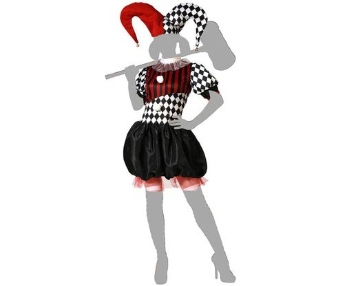 Disfraz Arlequin  Halloween Blanco/Negro de muejer
