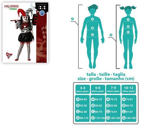 Disfraz Arlequin  Halloween de niña