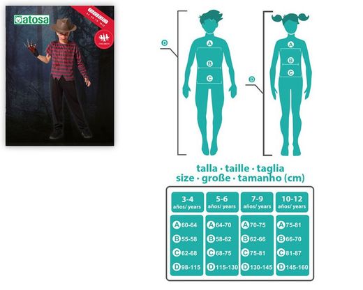 Disfraz Asesino Freddy Krueger Infantil