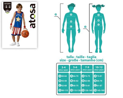 Disfraz Baloncesto Azul Infantil