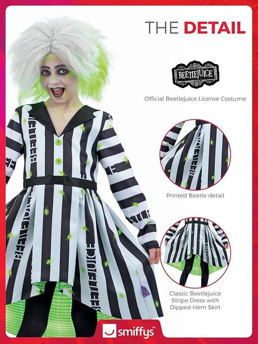 Disfraz Beetlejuice infantil niña