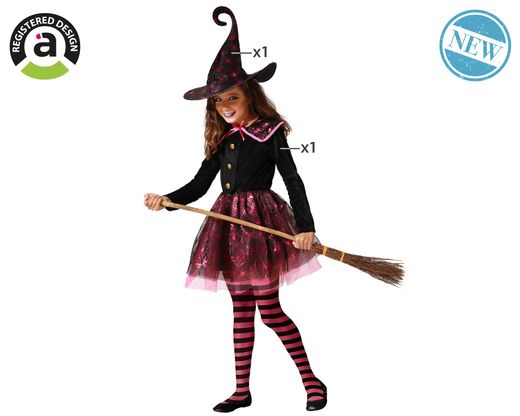 Disfraz Bruja Fucsia Infantil