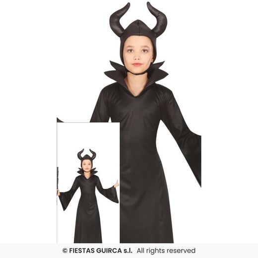 Disfraz bruja-malefica infantil