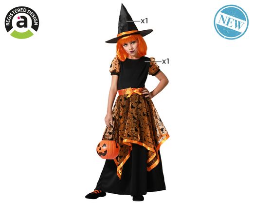 Disfraz Bruja Naranja Infantil