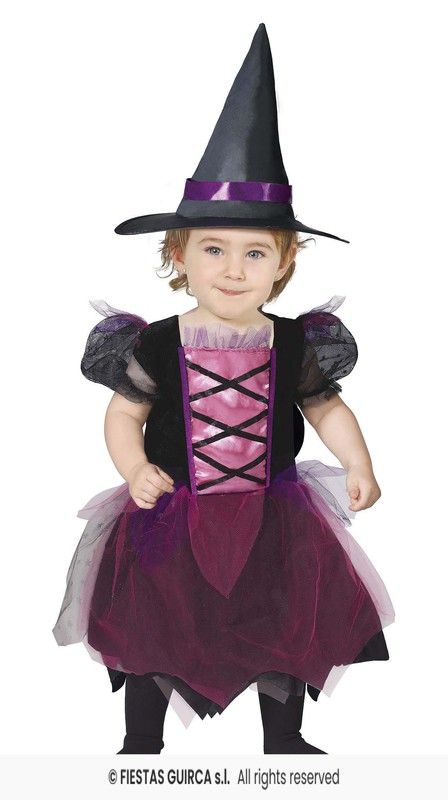 Disfraz infantil bruja rosa bebé