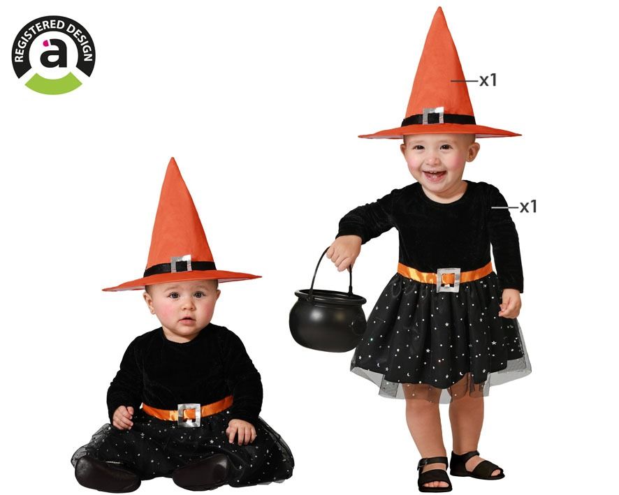 Disfraz Brujita Bebé Naranja 12-24 meses