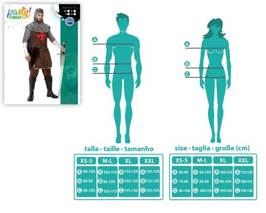 Disfraz caballero cruzadas adulto