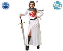 Disfraz caballero cruzadas blanco mujer