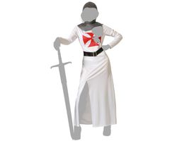 Disfraz caballero cruzadas blanco mujer
