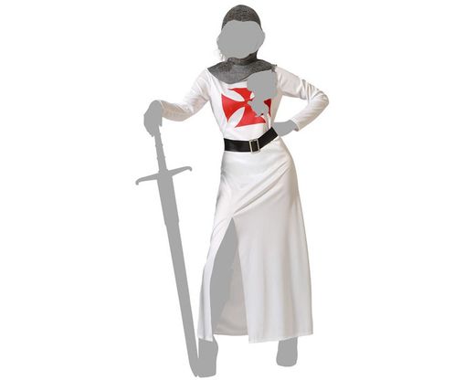 Disfraz caballero cruzadas blanco mujer