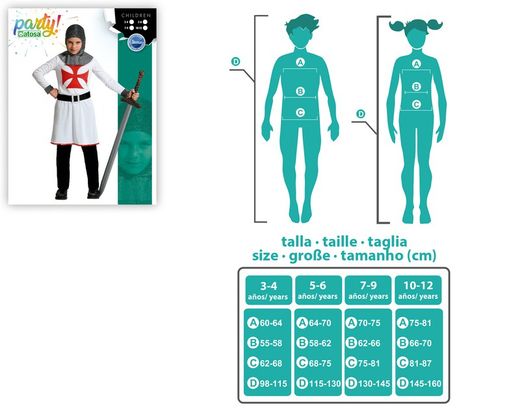 Disfraz caballero cruzadas infantil