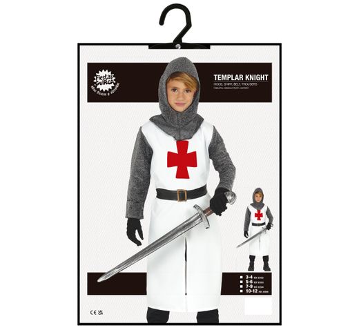 Disfraz Caballero cruzado Templario infantil