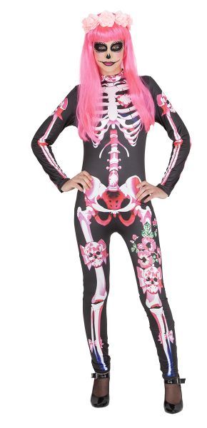 Disfraz Catrina Eskelita Rosa adulto Talla única