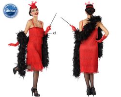 Disfraz charleston rojo adulto