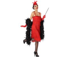 Disfraz charleston rojo adulto