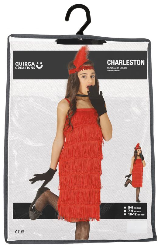 Disfraz Charleston Rojo flecos infantil
