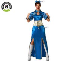 Disfraz China kimono Manga Azul Adulta